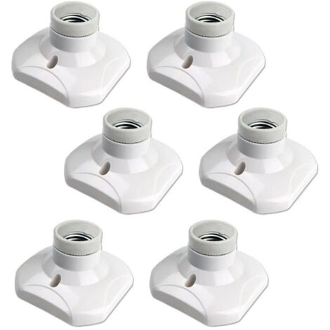 Lot de 6 douilles de plafond à visser E27, douille de garage E27, AC 220-240 V, support de douille pour ampoule LED, base de plafon
