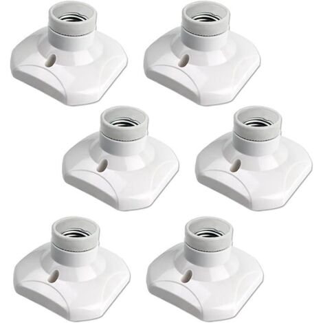 Lot De 6 Douilles De Plafond E27 À Visser, Douille De Garage E27, Ac 220-240 V, Support De Douille Pour Ampoule Led, Socle De Plafond, Douille E27, So
