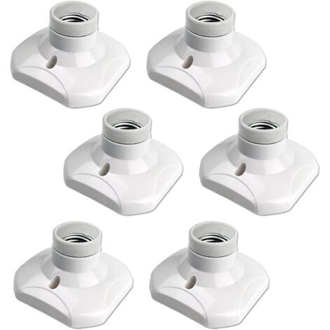 Lot de 6 douilles de plafond E27 à visser, douille de garage E27, AC 220-240 V, support de douille pour ampoule LED, socle de plafond, douille E27, so