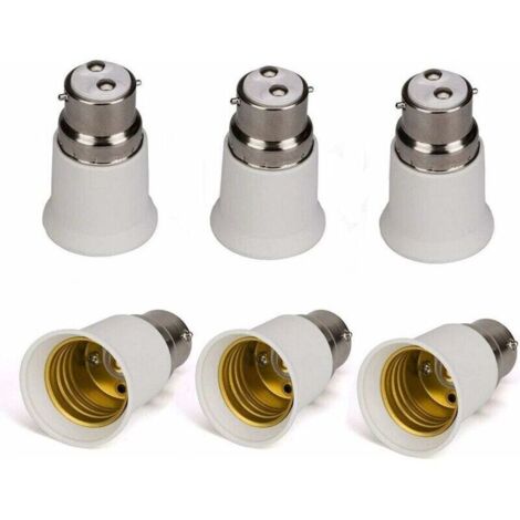 Lot de 6 douilles porte-ampoules B22 vers E27 - adaptateurs d'ampoule à LED