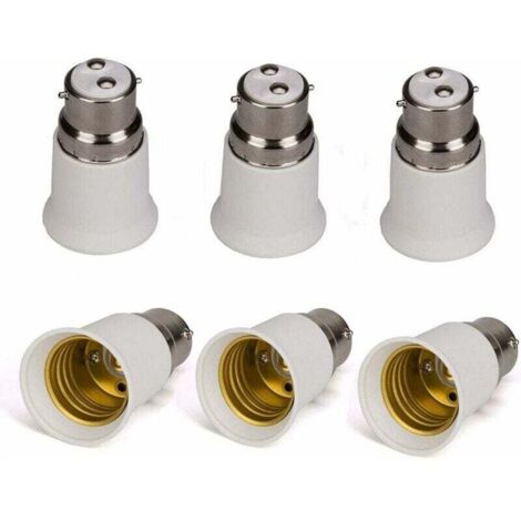 Lot de 6 douilles porte-ampoules B22 vers E27 - adaptateurs d'ampoule à LED