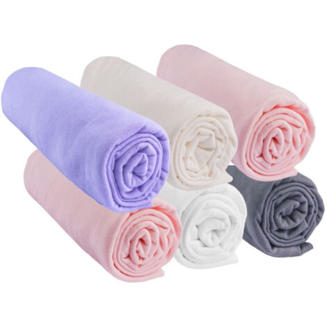 Lot de 6 Drap housse 60x120 Bébé Coton CANDY
