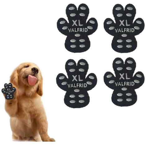 Lot de 6 ensembles de protège-pattes antidérapants pour chiens, autocollants pour pattes de chien, couleur noire, taille XL