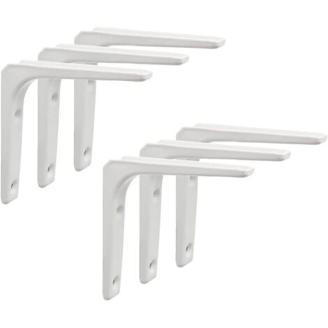 Lot de 6 Équerres Mural en Acier pour Étagères et Meubles – 10 cm