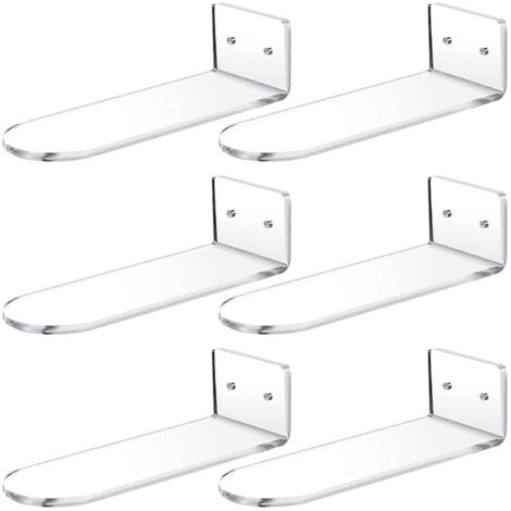 Lot de 6 étagères flottantes transparentes pour chaussures et baskets
