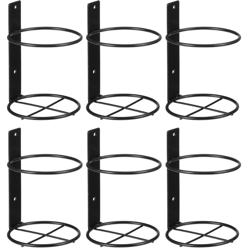 Aougo - Lot de 6 étagères murales en Fer Vintage à Suspendre, Support pour Bouteilles de vin, Porte-Bouteilles de vin, Porte-Bouteilles