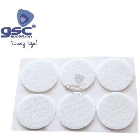 Lot de 6 feutres adhésifs ronds Ø30mm Blanc GSC 003802753