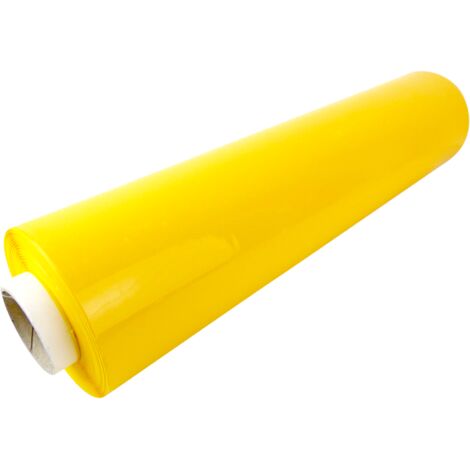 Lot de 6 Film étirable cast manuel opaque jaune 450mm x 300m 23µ discrétion et repérage