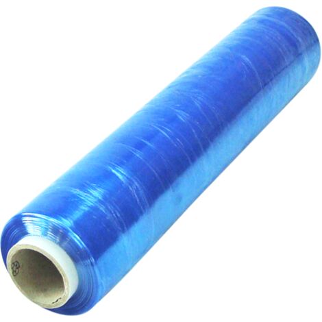 Lot de 6 Film étirable cast manuel teinté bleu 450mm x 270m 15µ identification palette