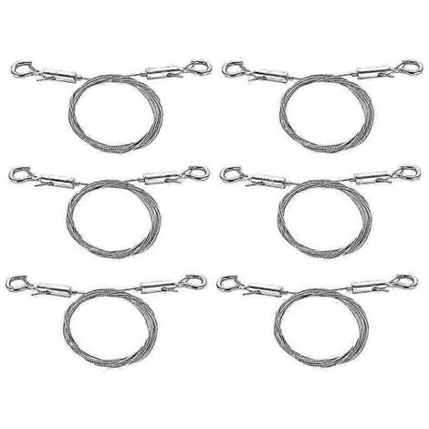 Lot de 6 fils de suspension réglables pour tableaux, 2 m x 1,5 mm, avec crochet, en acier inoxydable - Yvan-AquaForge