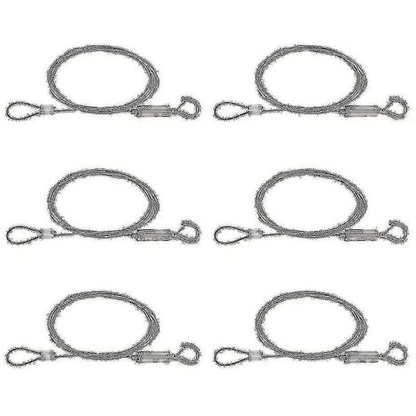 Lot de 6 fils robustes en acier inoxydable, fil de suspension réglable de 2 m pour miroirs.-AquaForge