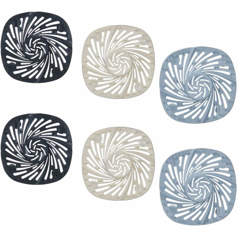 Echoo - Lot De 6 Filtre Drain De Douche, Filtre à Cheveux en Silicone, Filtre Cheveux Douche, Attrape Cheveux Douche Protections De Vidange en