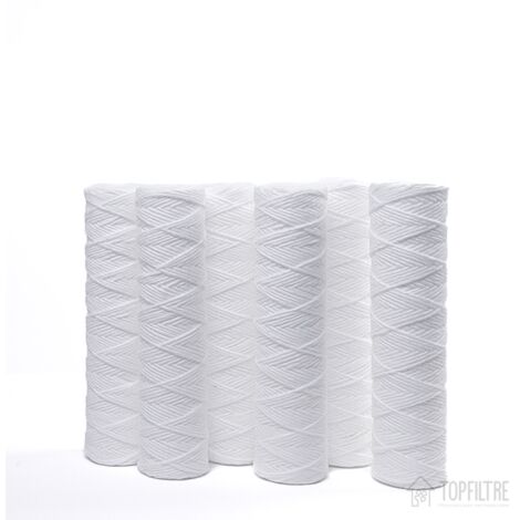 Lot de 6 filtres bobinés 10' 1 micron – Filtration anti-sédiments pour adoucisseur et osmoseur – Performance durable et qualité d'eau optimale