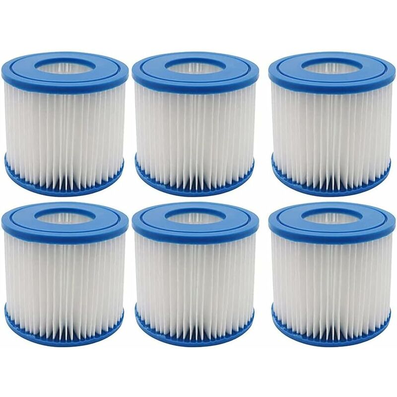 Lot De 6 Filtres De Jacuzzi Pour Piscine - Type d - Cartouche De Filtre De Rechange Pour Summer Waves Minkurow