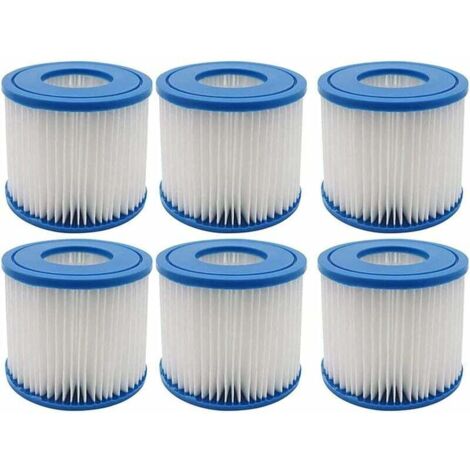 Lot De 6 Filtres De Jacuzzi Pour Piscine - Type D - Cartouche De Filtre De Rechange Pour Summer Waves