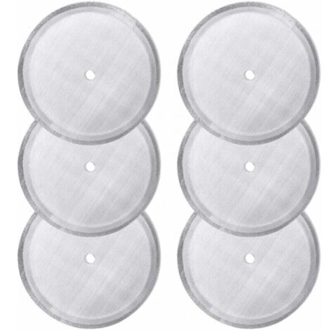 Lot de 6 filtres de rechange pour cafetière à piston, réutilisables en acier inoxydable, pour cafetières à piston universelles de 350 ml.