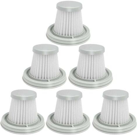 Lot de 6 filtres HEPA compatibles avec Xiaomi Mijia Handy Home Car Mini aspirateur sans fil lavable Accessoires de rechange Pièces