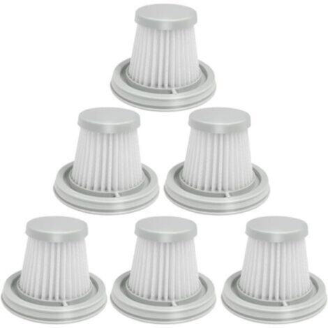 Lot de 6 filtres HEPA compatibles avec Xiaomi Mijia Handy Home Car Mini aspirateur sans fil lavable Accessoires de rechange Pièces