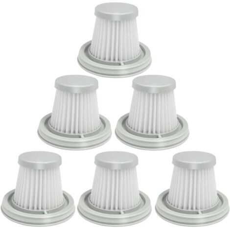 Lot de 6 filtres HEPA compatibles avec Xiaomi Mijia Handy Home Car Mini aspirateur sans fil lavable Accessoires de rechange Pièces