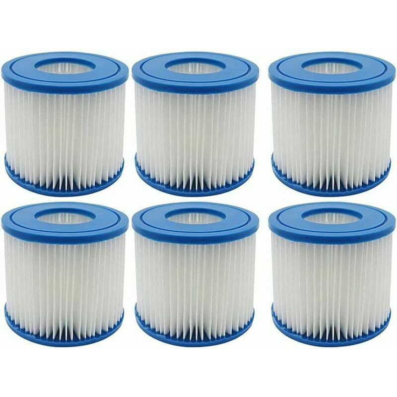 KZQ - Lot de 6 filtres pour spa et piscine - Type d - Cartouches filtrantes de rechange compatibles avec Summer Waves.