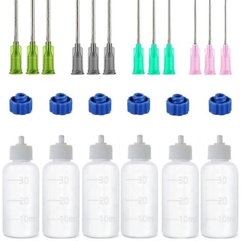 Lot de 6 flacons applicateurs de colle, flacons compte-gouttes souples en plastique de 30 ml (voir photo)