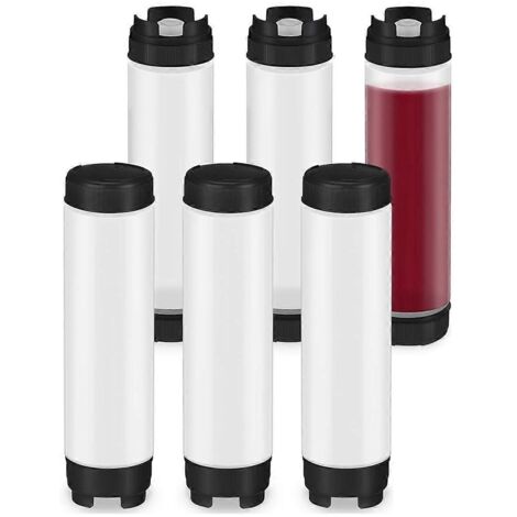 Lot de 6 flacons souples de 473 ml (16 oz) pour condiments, flacons souples en plastique inversés.