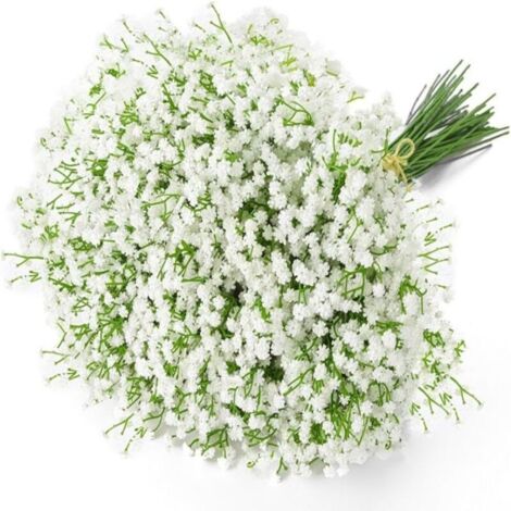 Lot de 6 fleurs artificielles de gypsophile. gypsophile blanche en vrac. fleurs synthétiques réalistes au toucher réaliste pour mariages et compositions florales