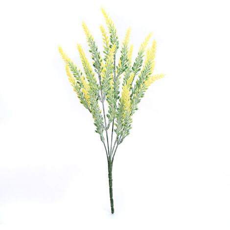 Lot de 6 fleurs artificielles de lavande jaune, Décoration ensoleillée et joyeuse, Tiges flexibles en acier, Ambiance provençale, Cadeau lumineux, Pour maison, bureau, mariage estival, décoration prin