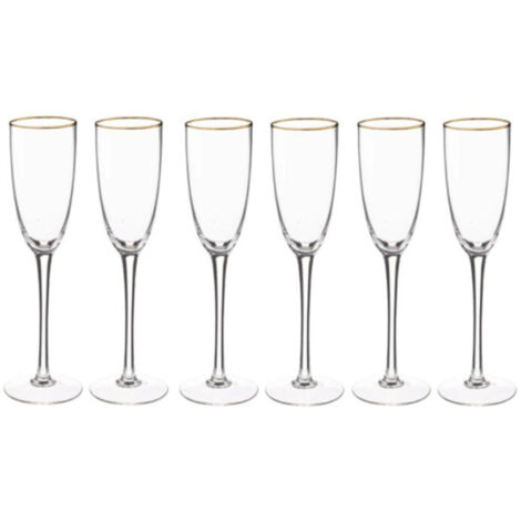 Lot de 6 Flûtes à Champagne "Ava" 25cl Transparent