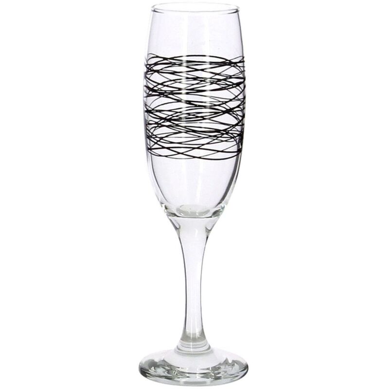 Lot de 6 flutes en verre 22cl, serpentin