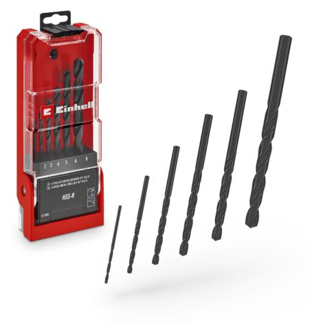 Lot de 6 forets à métal laminé HSS-R (2, 3, 4, 5, 6 et 8 mm) EINHELL 49423006