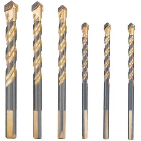 Lot de 6 forets pour carrelage et verre 6mm à 12mm – Double-fileté U-Groove – Pour perçage de tuiles, marbre et brique de verre