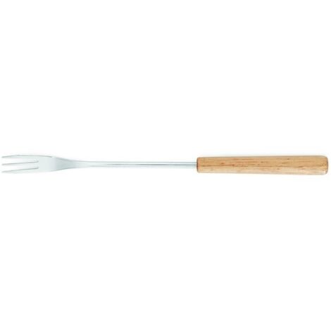 Lot de 6 fourchettes à fondue en bois clair – Embouts en acier inoxydable – Non électrique – Pour repas conviviaux – 3008187