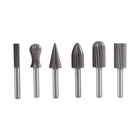 Lot de 6 fraises rotatives HSS 6mm 1/4" pour perceuse et meuleuse électrique