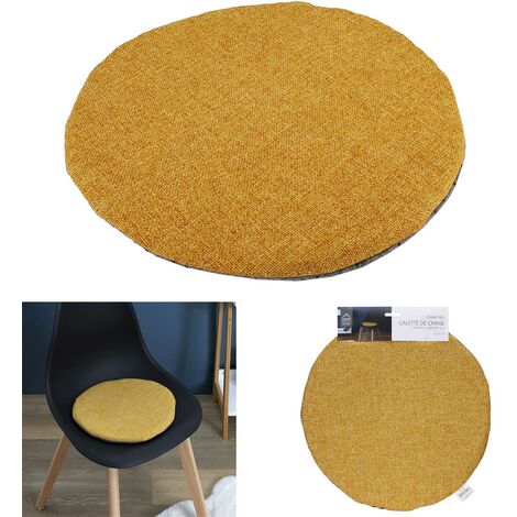 RSD DISTRIB Lot De 6 Galettes Chaise Tissu Moutarde 34cm M1