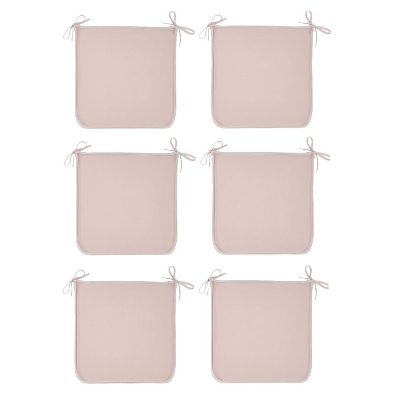 Lot de 6 galettes de chaises "Essential" - Rose des sables - l 38 x L 38 cm - Livraison gratuite