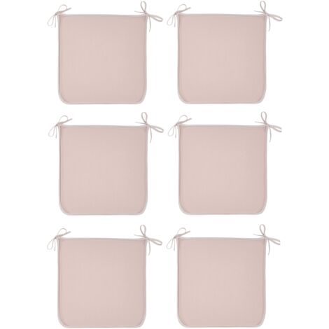 Lot de 6 galettes de chaises "Essential" - Rose des sables - l 38 x L 38 cm - Livraison gratuite