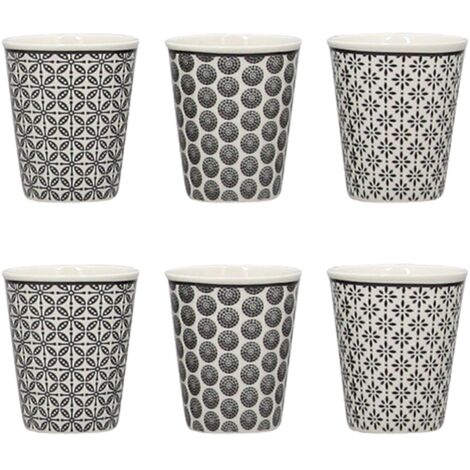 Lot de 6 gobelets en porcelaine 10cl, GRAPHIK