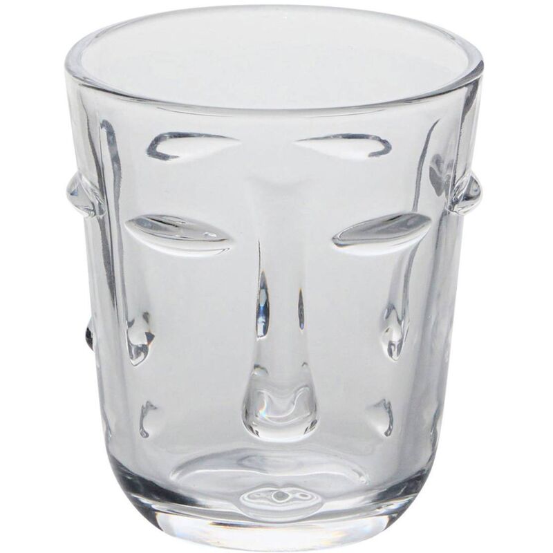 Lot de 6 gobelets Visage transparent D8,5xH10cm - Atmosphera créateur d'intérieur