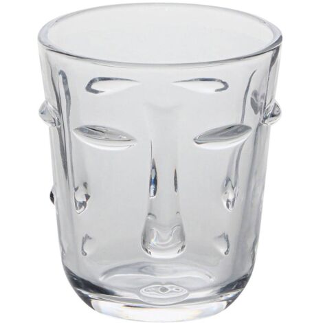 Lot de 6 gobelets Visage transparent D8,5xH10cm - Atmosphera créateur d'intérieur