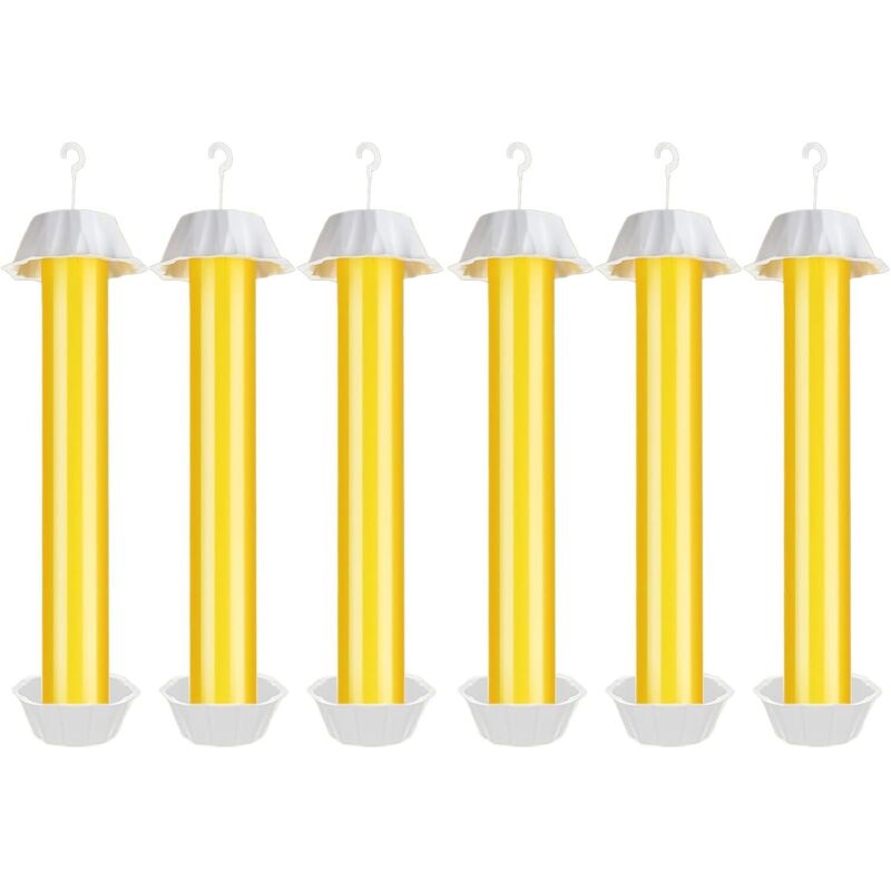 Lot de 6 Grands pièges à Mouches pour l'intérieur et l'extérieur - avec Bandes adhésives - Défense Contre Les moustiques et Les Fruits - À Poser et à