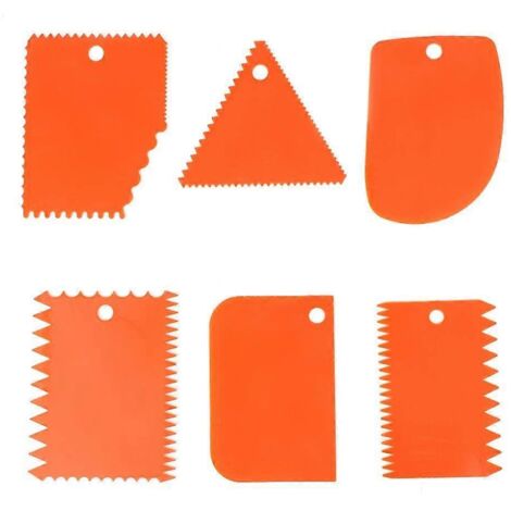 Lot de 6 grattoirs en plastique pour argile, outils de sculpture et de bricolage, grattoirs en céramique à manche dentelé.