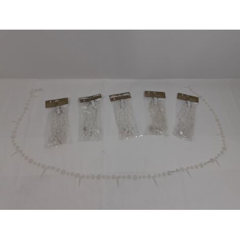 Lot de 6 - GUIRLANDE - Décoration Noël Flocons et Stalactites - 180cm - Idéal décoration hivernale - Voir photos