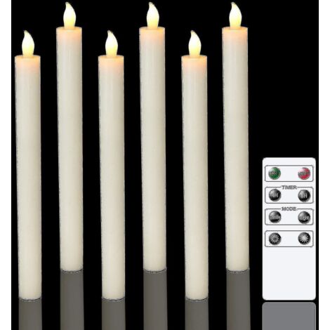 Lot de 6 guirlandes lumineuses LED à piles avec télécommande et minuterie, lumière blanche chaude scintillante