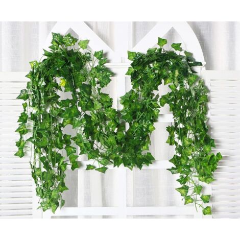 Lot de 6 Guirlandes Vigne Artificielle 2,2 m, Plante Retombante Feuilles pour Décoration Mur Intérieur Extérieur