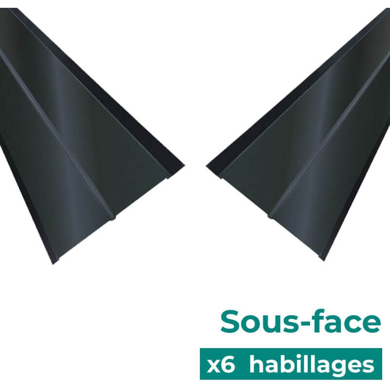 Aluhome - Lot de 6 habillages de sous-toiture en aluminium - NG18
