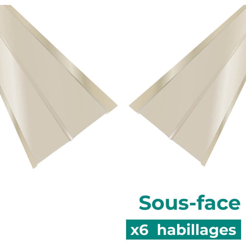 Aluhome - Lot de 6 habillages de sous-toiture en aluminium - TP22