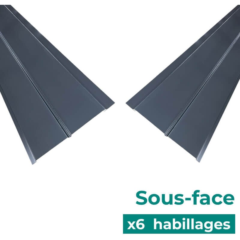 Aluhome - Lot de 6 habillages de sous-toiture en aluminium - BA6