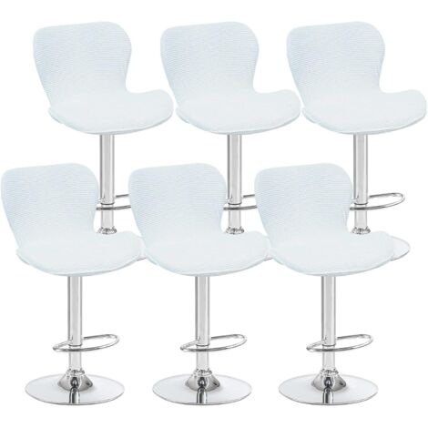 Lot de 6 housses de tabouret pivotant incurvées blanches, 40 x 30 x 30 cm, housses de chaise de bar à dossier bas, adaptées aux comptoirs, bars et cuisines