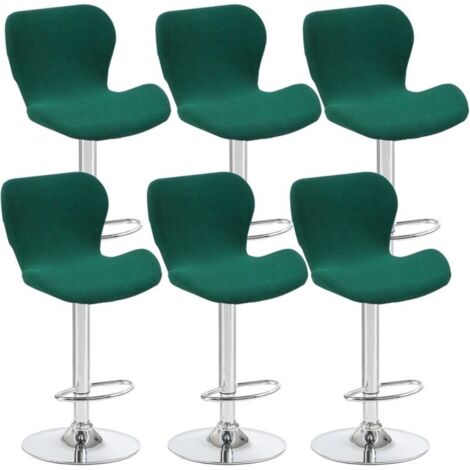 Lot de 6 housses de tabouret pivotant incurvées vert foncé, 40 x 30 x 30 cm, housses de chaise de bar à dossier bas, adaptées aux comptoirs/cuisines